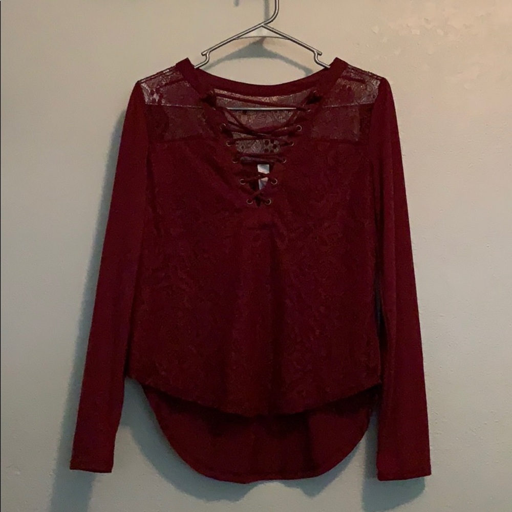 Maroon top